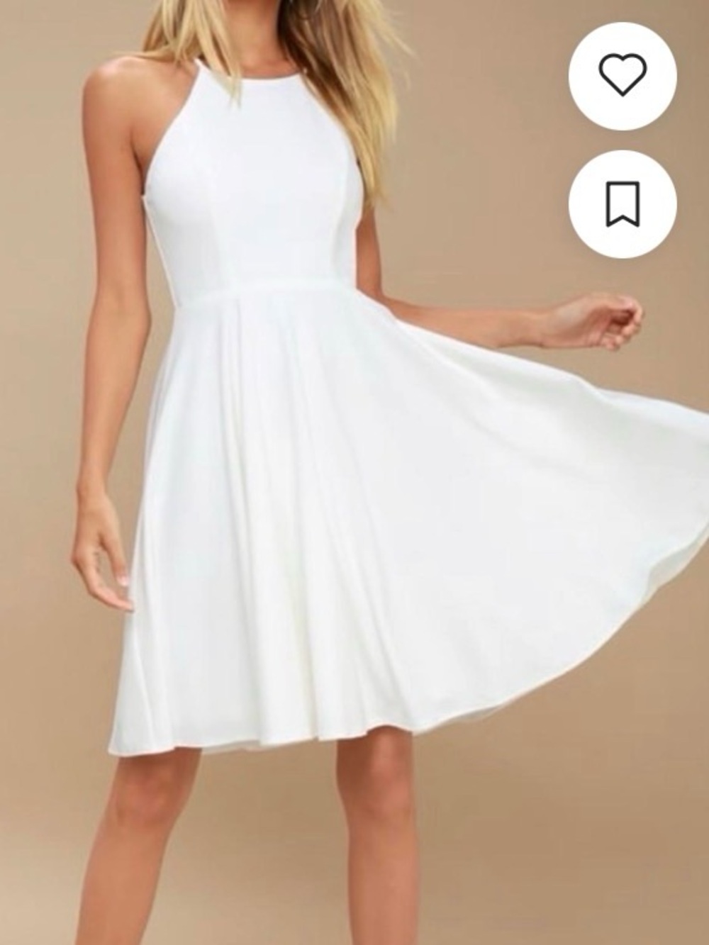 NWT Lulus White Fit & Flare Dress | Open Tie Back | Large | Bridal, Graduation